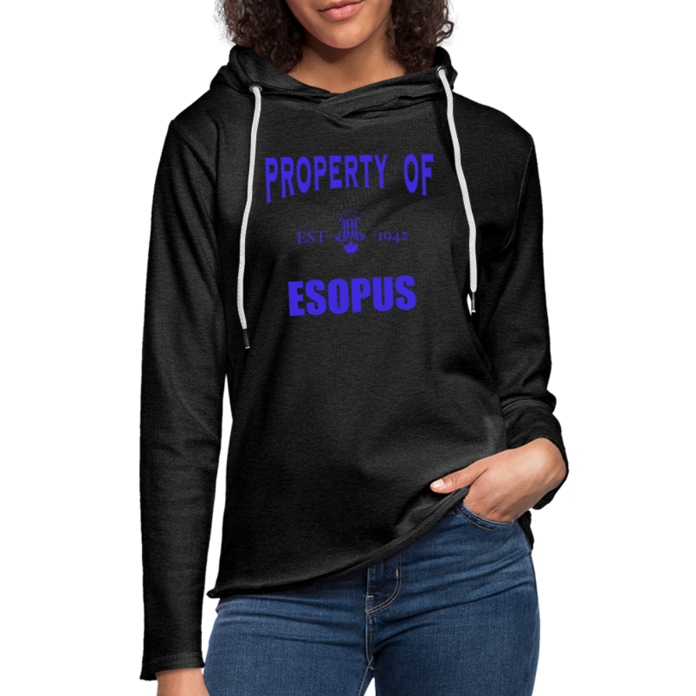 Unisex Lightweight Terry Hoodie - charcoal grey