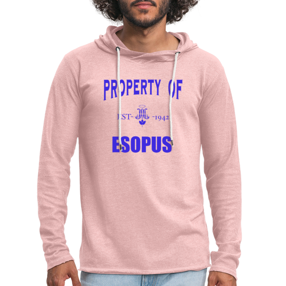 Unisex Lightweight Terry Hoodie - cream heather pink