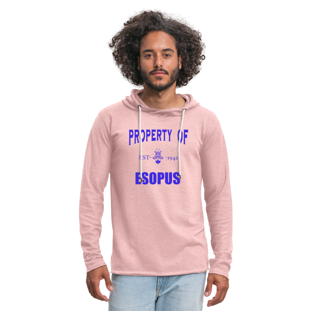 Unisex Lightweight Terry Hoodie - cream heather pink
