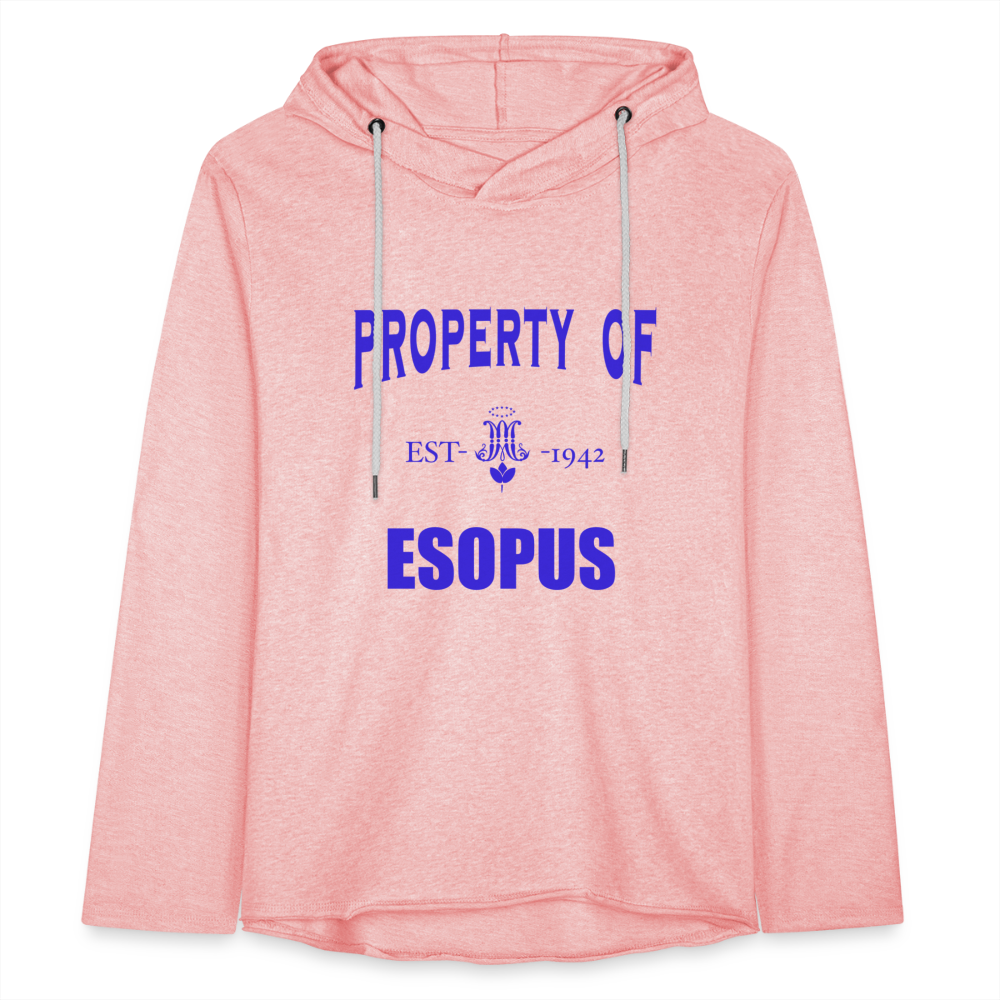 Unisex Lightweight Terry Hoodie - cream heather pink