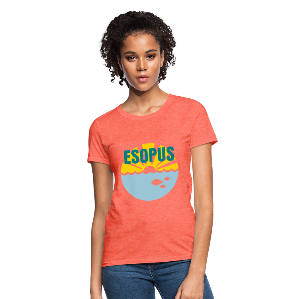 Women's T-Shirt - Camp specialty shirt - Adult vacation - heather coral