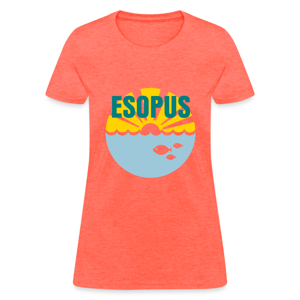 Women's T-Shirt - Camp specialty shirt - Adult vacation - heather coral