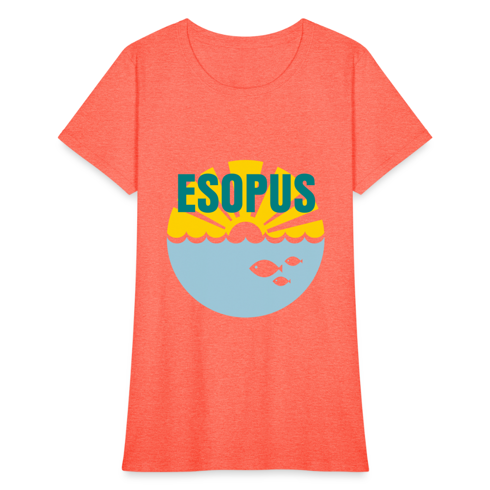 Women's T-Shirt - Camp specialty shirt - Adult vacation - heather coral