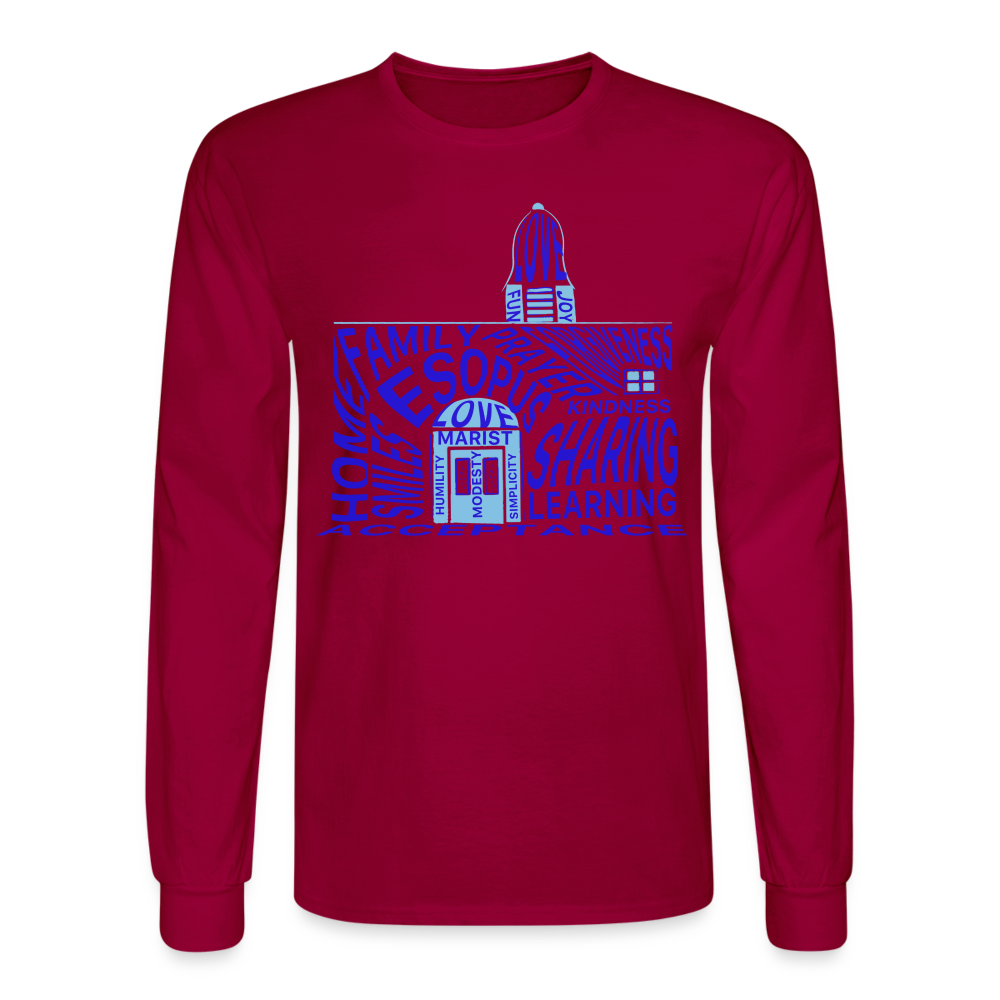 Men's Long Sleeve T-Shirt - dark red