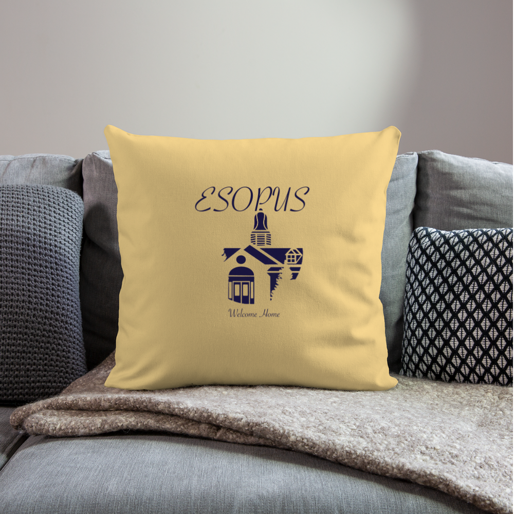 Throw Pillow Cover 18” x 18” - washed yellow