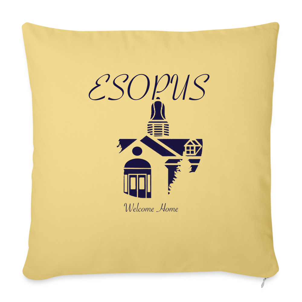 Throw Pillow Cover 18” x 18” - washed yellow