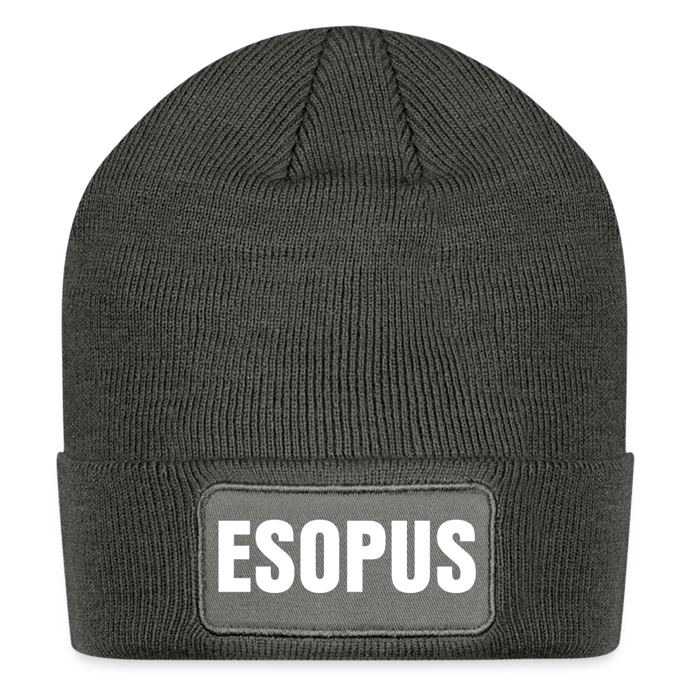 ESOPUS Patch Beanie - charcoal grey